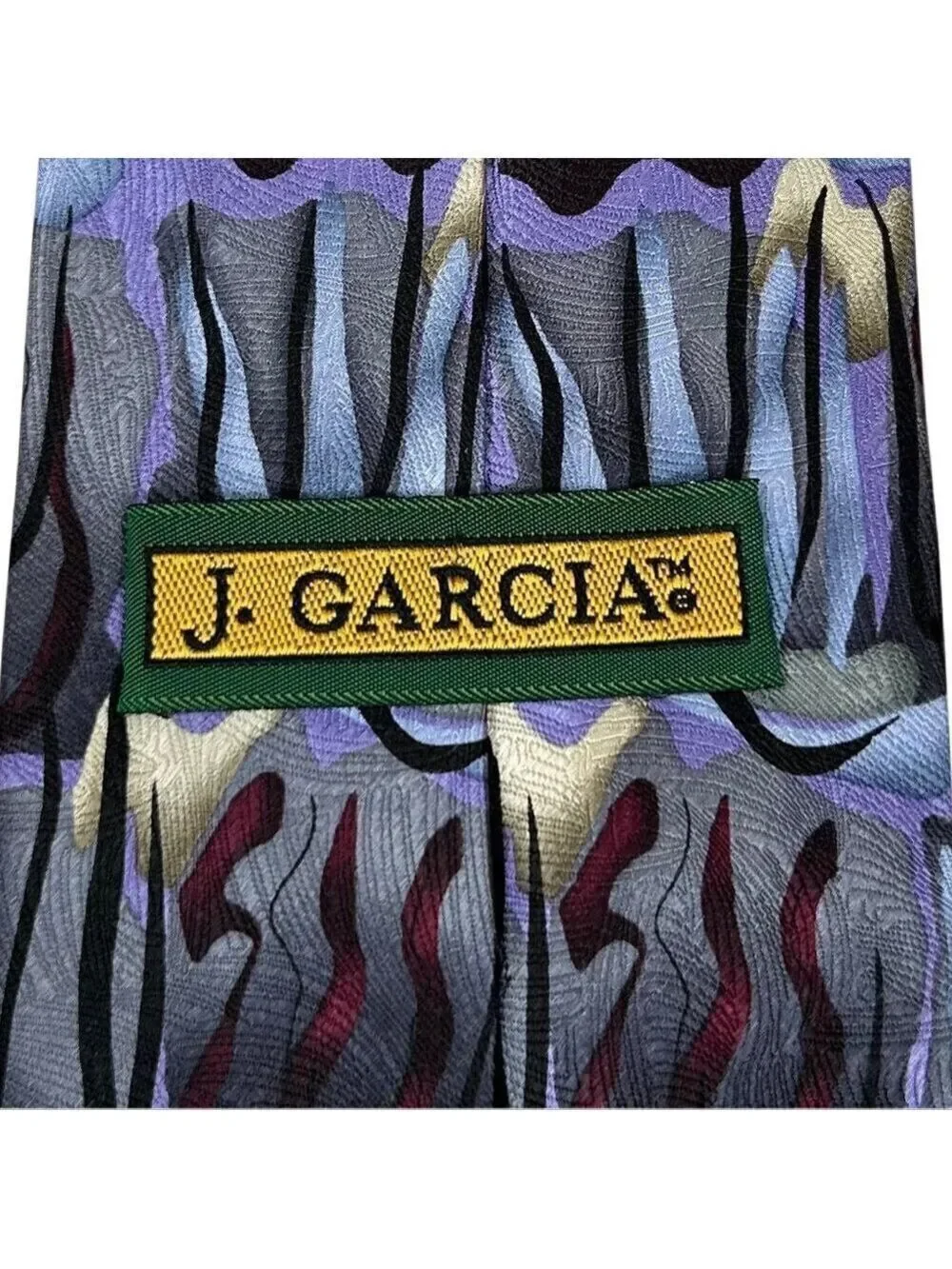 J. Garcia Men's Blue Silk Scaly Monster and Blue Man Necktie Tie